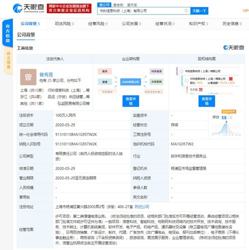 小红书关联公司成立书刻信息科技 上海 有限公司,注册资本100万